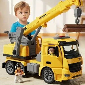 Construction toy crane truck lights and sounds.