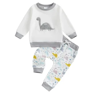 Baby Boys Print Hooded Jacket and Pants
